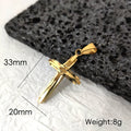Trendy Men's 18K Gold Plated Stainless Steel Cross Pendant Necklace Christian Wedding Gift Jewelry Hiphop Style